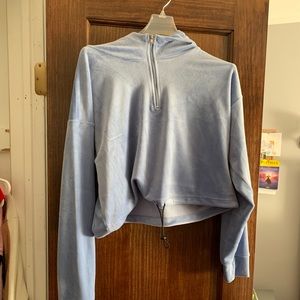 Velvet long sleeve crop top